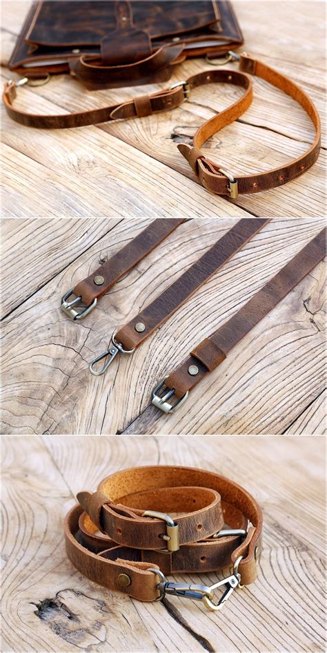 full grain leather bag strap.